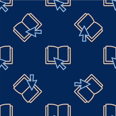 Satır Defteri simgesi mavi arkaplanda izole edilmiş. İnternet eğitimi konsepti, e-öğrenme kaynakları, uzak online kurslar. Vektör