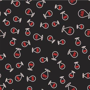 Artırılmış çizgi AR simgesi siyah arkaplanda kusursuz desen izole etti. Sanal geleceksel giyilebilir cihazlar. Vektör