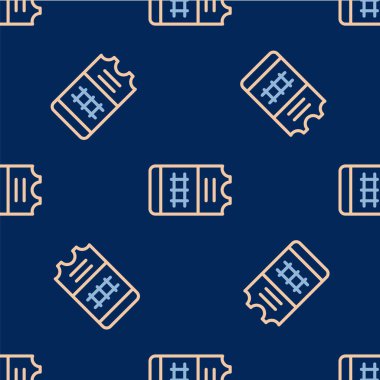 Line Train bilet ikonu mavi arka planda izole edilmiş. Demiryolu ile seyahat et. Vektör