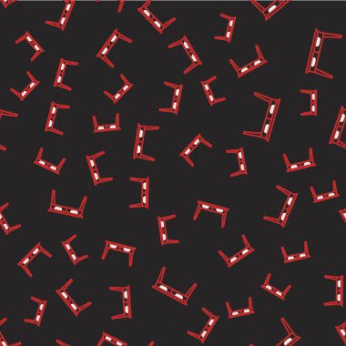 Çizgi Ofisi masa simgesi siyah arkaplanda kusursuz desen izole etti. Vektör