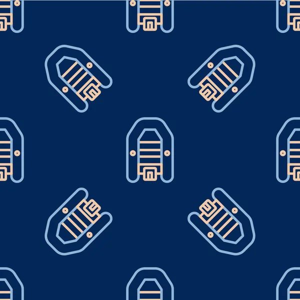 Dış motor simgesine sahip şişme bot mavi arka planda izole edilmiş. Vektör