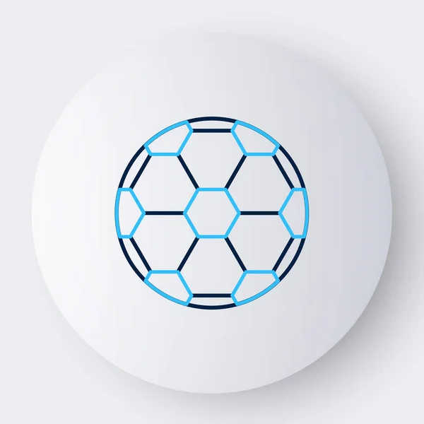 Линия Футбольный Мяч Значок Изолирован Белом Фоне Спортивное Оборудование Красочная — стоковый вектор