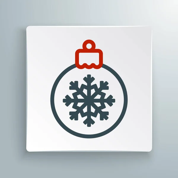Линия Рождественский Шар Значок Изолирован Белом Фоне Рождеством Новым Годом — стоковый вектор
