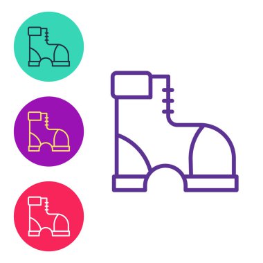 Hunter çizme simgesi beyaz arkaplanda izole edildi. Simgeleri renklendirin. Vektör