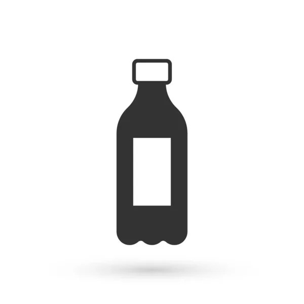 Graue Flasche Wasser Auf Weißem Hintergrund Soda Aqua Drink Zeichen — Stockvektor