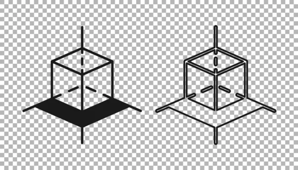 Ícone Modelagem Preto Isolado Fundo Transparente Realidade Aumentada Realidade Virtual — Vetor de Stock