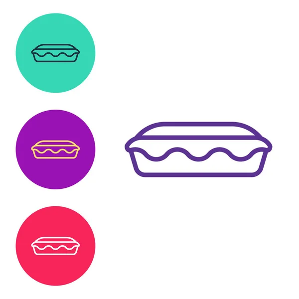 Set Line Homemade Pie Icon Isolated White Background Set Icons — 图库矢量图片