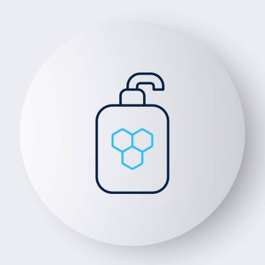 Beyaz zemin üzerinde bal ikonu olan çizgi kozmetik tüpü. Doğal cilt bakımı. Renkli taslak konsepti. Vektör