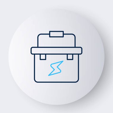 Hat Araç Kutusu Elektrikçi simgesi beyaz arkaplanda izole edildi. Renkli taslak konsepti. Vektör