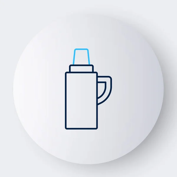 Línea Thermos Icono Contenedor Aislado Sobre Fondo Blanco Icono Termo — Archivo Imágenes Vectoriales