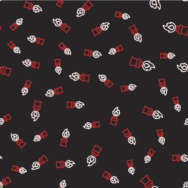 Ateş ikonlu petrol platformu siyah arka planda izole edilmiş. Yangın kazası. Gaz kulesi. Endüstriyel nesne Vektör