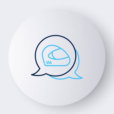 Çizgi Yarış miğferi simgesi beyaz arkaplanda izole edildi. Olağanüstü bir spor. Spor malzemeleri. Renkli taslak konsepti. Vektör