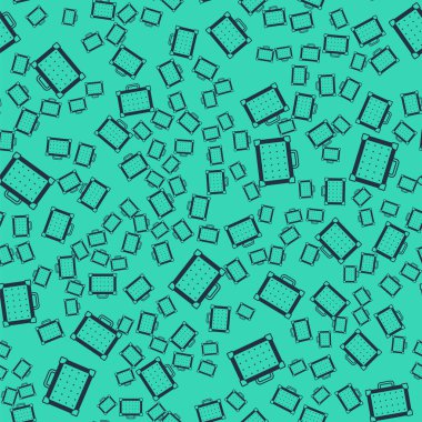 Siyah Gitar yükseltici simgesi yeşil arkaplanda izole edilmiş pürüzsüz desen. Müzik aleti. Vektör