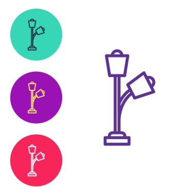 Satır lamba simgesini beyaz arkaplanda izole et. Simgeleri renklendirin. Vektör