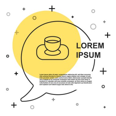 Beyaz arka planda izole edilmiş siyah çizgi soya sosu ikonu. Rastgele dinamik şekiller. Vektör