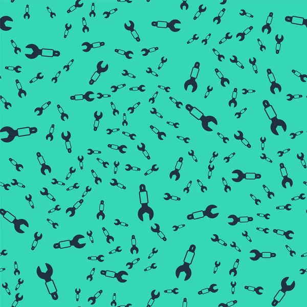 Siyah anahtarlı simge, yeşil arkaplanda izole edilmiş pürüzsüz desen. Anahtar tamir aleti. Servis aracı sembolü. Vektör