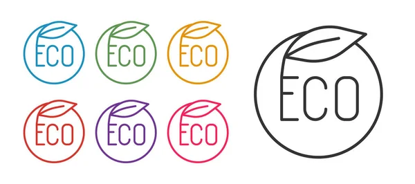 Набор Линии Баннер Этикетка Метка Логотип Экологически Зеленый Здоровый Пищевой — стоковый вектор