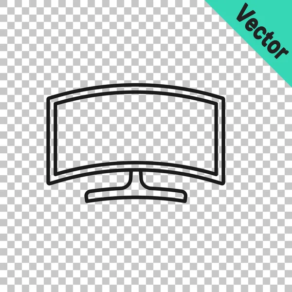 Schwarzes Computerbildschirm Symbol Isoliert Auf Transparentem Hintergrund Komponenten Zeichen Vektor — Stockvektor