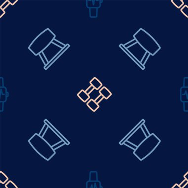 Çizgiyi kalple akıllı saat, Pommel atı ve Dumbbell 'ı kusursuz şekilde ayarla. Vektör