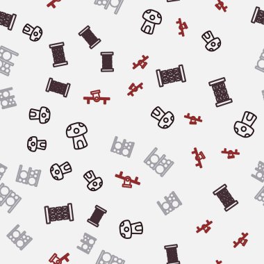 Çizgili mantar evi, eğitim mantık oyunu, oyun parkı tırmanma ekipmanları ve tahterevalli desenleri. Vektör