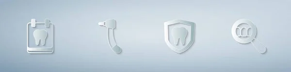 Définir Calendrier Avec Dent Foret Dents Protection Dentaire Recherche Style — Image vectorielle