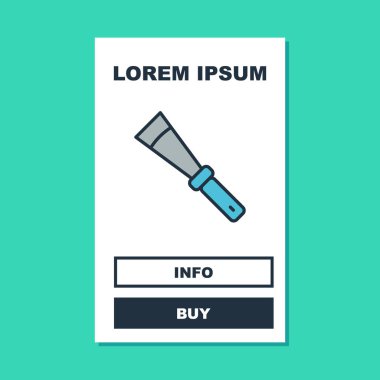 Doldurulmuş ana hatlı arıcılık açılır bıçak simgesi turkuaz arka planda izole edildi. Arı yetiştiricisinin aleti. Vektör