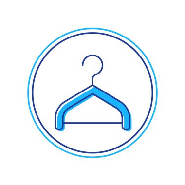 Doldurulmuş ana hatlı elbise dolabı simgesi beyaz arkaplanda izole edilmiş. Vestiyer ikonu. Kıyafet servis sembolü. Çamaşır askı tabelası. Vektör