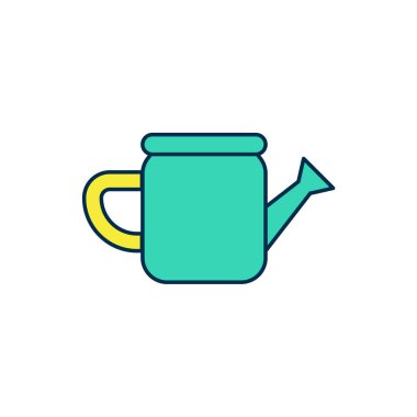 Doldurulmuş ana hatlı Su Kutusu simgesi beyaz arkaplanda izole edildi. Sulama sembolü. Vektör