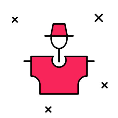 Doldurulmuş Korkuluk simgesi beyaz arkaplanda izole edildi. Vektör