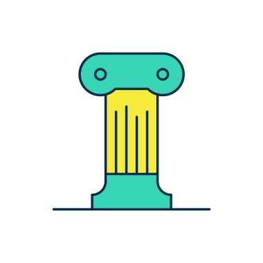 Ana hatları doldurulmuş Law sütun simgesi beyaz arka planda izole edilmiş. Eski bir sütun. Vektör