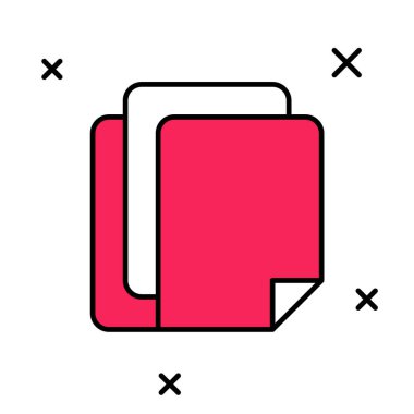 Doldurulmuş ana hatlı dosya belgesi simgesi beyaz arkaplanda izole edildi. Kontrol listesi simgesi. İş konsepti. Vektör