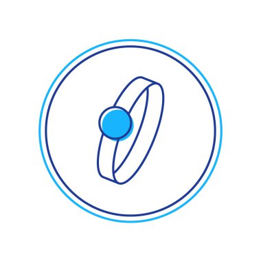 Doldurulmuş elmas nişan yüzüğü ikonu beyaz arka planda izole edilmiş. Vektör