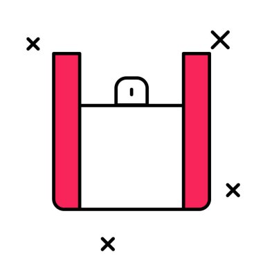 Çevrimiçi sipariş verme ve fast food dağıtım ikonu beyaz arka planda izole edildi. Vektör