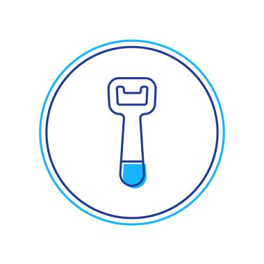 Doldurulmuş şişe açma simgesi beyaz arkaplanda izole edildi. Vektör