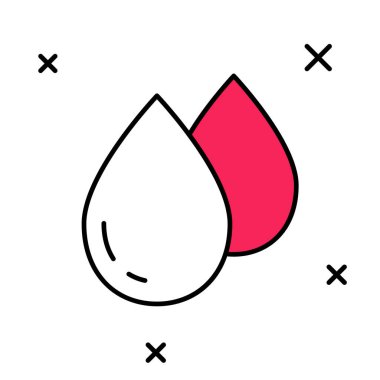 Doldurulmuş ana hatlı su bırakma simgesi beyaz arkaplanda izole edildi. Vektör