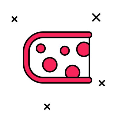 Doldurulmuş peynir simgesi beyaz arkaplanda izole edilmiş. Vektör