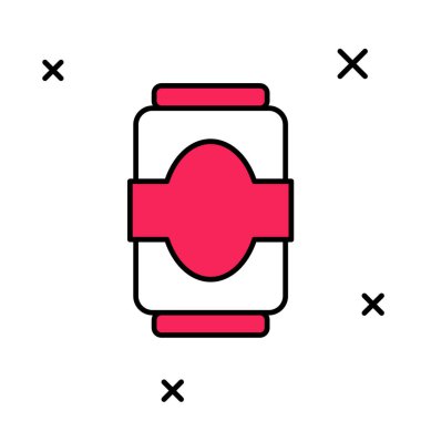 Doldurulmuş Soda kutusu simgesi beyaz arkaplanda izole edildi. Vektör