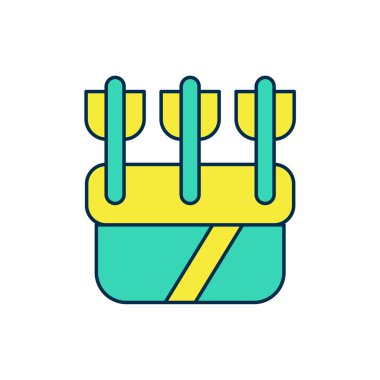 Beyaz arkaplanda izole edilmiş ok simgesiyle doldurulmuş titreşimler. Vektör