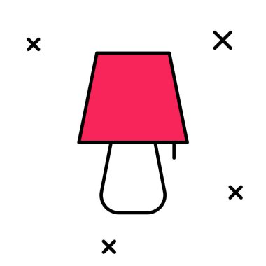 Doldurulmuş masa lambası simgesi beyaz arkaplanda izole edildi. Gece lambası. Vektör