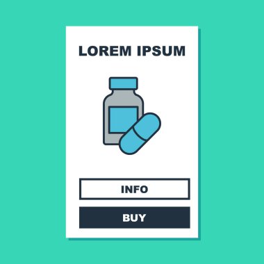 Doldurulmuş uyku hapı ikonu turkuaz arka planda izole edilmiş. Vektör