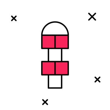 Doldurulmuş Hopscotch simgesi beyaz arkaplanda izole edilmiş. Çocuklar için asfalt kaplama çizimi. Vektör