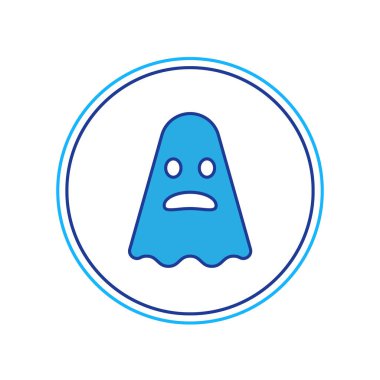 Doldurulmuş Hayalet simgesi beyaz arkaplanda izole edildi. Mutlu Cadılar Bayramı Partisi. Vektör