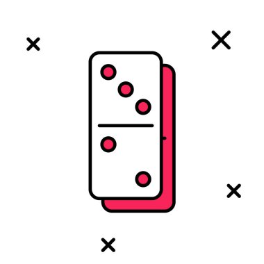 Doldurulmuş Domino simgesi beyaz arkaplanda izole edildi. Vektör