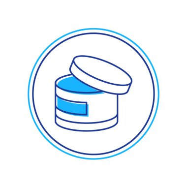 Beyaz arkaplanda izole edilmiş ana hatlı krem ya da losyon kozmetik tüp ikonu. Kadınlar için vücut bakım ürünleri. Vektör