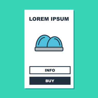 Doldurulmuş suşi simgesi turkuaz arka planda izole edildi. Geleneksel Japon yemekleri. Vektör