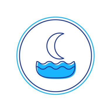 Beyaz arka planda izole edilmiş Gece sisi ya da duman simgesi. Vektör