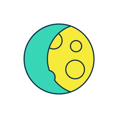 Doldurulmuş Ay evreleri simgesi beyaz arkaplanda izole edildi. Vektör