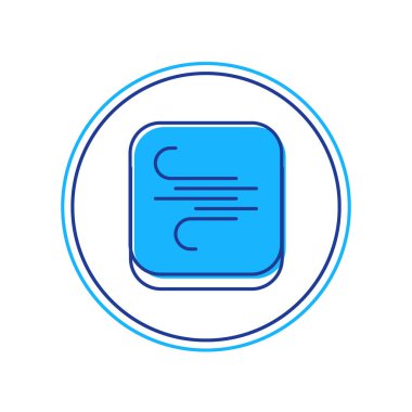 Doldurulmuş Rüzgar simgesi beyaz arkaplanda izole edildi. Rüzgarlı bir hava. Vektör