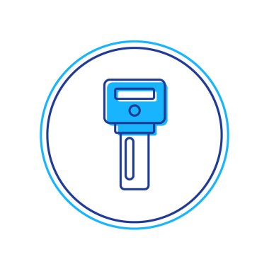 Beyaz arkaplanda izole edilmiş uzaktan kumandalı araç anahtarı. Araba anahtarı ve alarm sistemi. Vektör