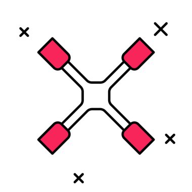 Beyaz arkaplanda izole edilmiş ana hatlı İngiliz anahtarı simgesi. Tekerlek desteği. Vektör